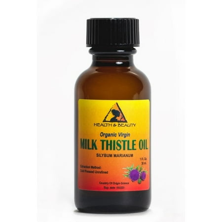 Glass Thistle - MILK THISTLE SEED OIL UNREFINED ORGANIC VIRGIN COLD PRESSED GLASS BOTTLE 1.0 OZ
