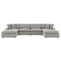 Modular Sectional Sofa Couch, Light Grey Gray, Fabric, Living Kitchen Cafe Bistro Hospitality Restaurant, Modern Contemporary HB34770