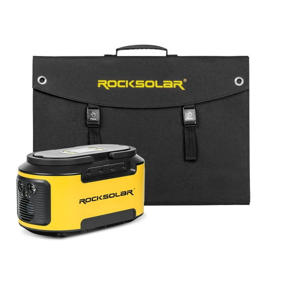 ROCKSOLAR Ready 200W 222Wh Portable Power Station + 30W Foldable Solar Panel Solar Generator Kit
