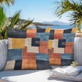 thumbnail image 4 of Abstract Stitching Outdoor Pillow Covers Pack of 2 Blue White Orange Fluid Wash Art Waterproof Throw Pillow Covers Decorative Cushion Cases for Patio Garden Tent Balcony Couch 24x24 inch, 4 of 8