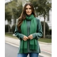 thumbnail image 2 of Green Solid Scarfs for Women Fashion Warm Neck Womens Winter Scarves Pashmina Silk Scarf Wrap with Fringes for Ladies by Oussum, 2 of 6