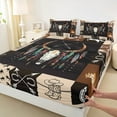 thumbnail image 3 of Manfei Boho bohemian ThemeFull Size Sheets,Bull Skull Bed Sheets,Retro Aztec Geometric Sheet Sets For Men Women,Super Cozy Room Decor,4 Pieces, 3 of 7