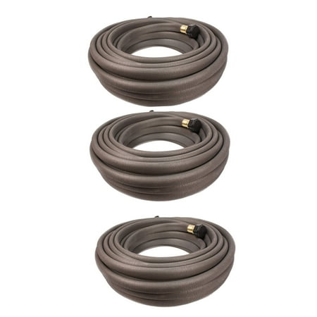 Lawn Water Conservation - Apex 100 Foot Long Flexible Water Conservation Garden Area Soaker Hose (3 Pack)