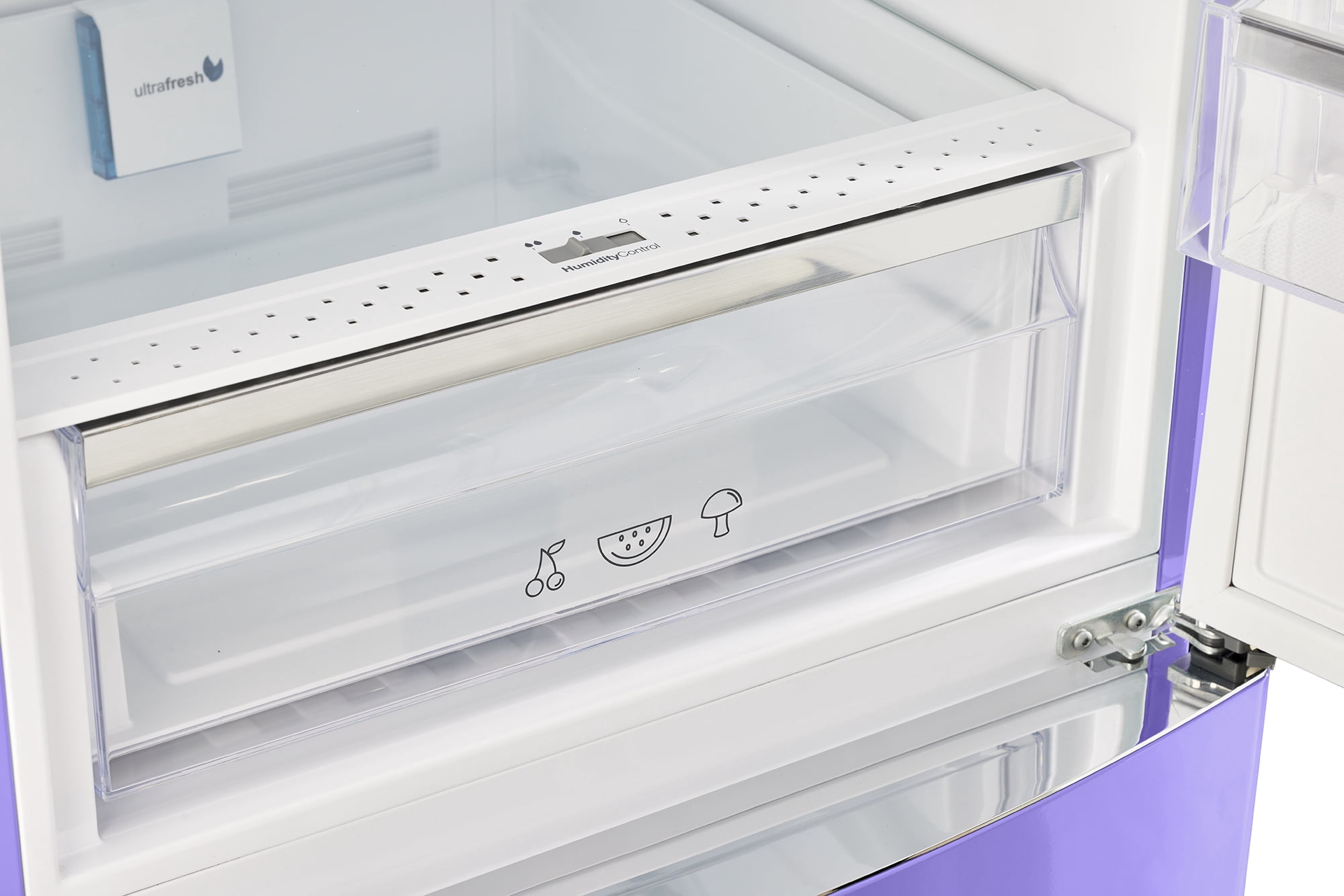 Unique Appliances Classic Retro 12 Cu.ft. 2-Door Glass Door Bottom-Freezer Refrigerator in Violet
