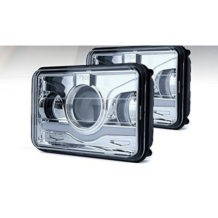 1982-1988 Olds Cutlass Supreme RWD 4x6 H4651 H4652 H4656 H4666 LED PROJECTOR DRL Chrome Crystal Square Sealed beam Headlights Car Truck