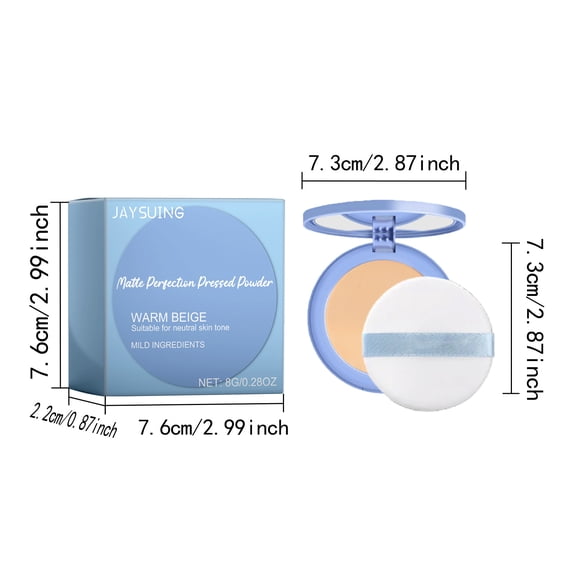LEHOZIHEQ Oil Control Face Pressed Powder, Matte Smooth Flawless Finishing Powder Makeup, Waterproof Long Lasting Finishing Powder(B)