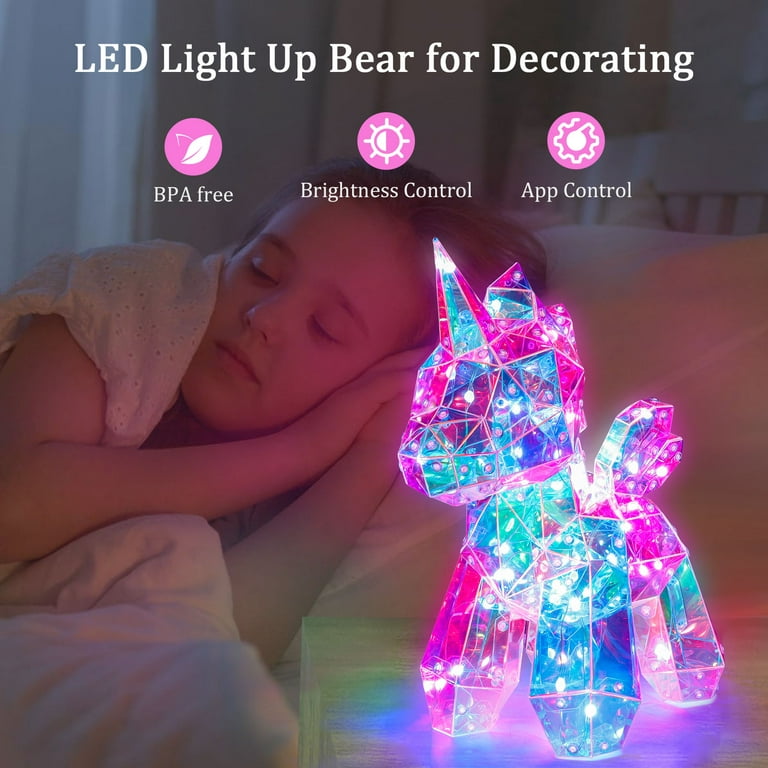 AOKESI Glowing Illuminated Unicorn, PVC Box LED Romantic Anniversary, Valentine\'s Holographic Luxurious Light Mother\'s | Wedding, Any Birthday, Day, Holiday | Up for Gift in Uincorn Day