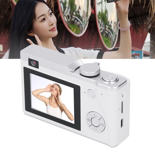 Cámara Grabadora De Vídeo De 64 MP, Cámara Digital Con Resolución De Vídeo 4K, Zoom Digital De 16x Para Fotografía De Viajes, Cámara Selfie De 2,4 Pulgadas Con Carga USB C,