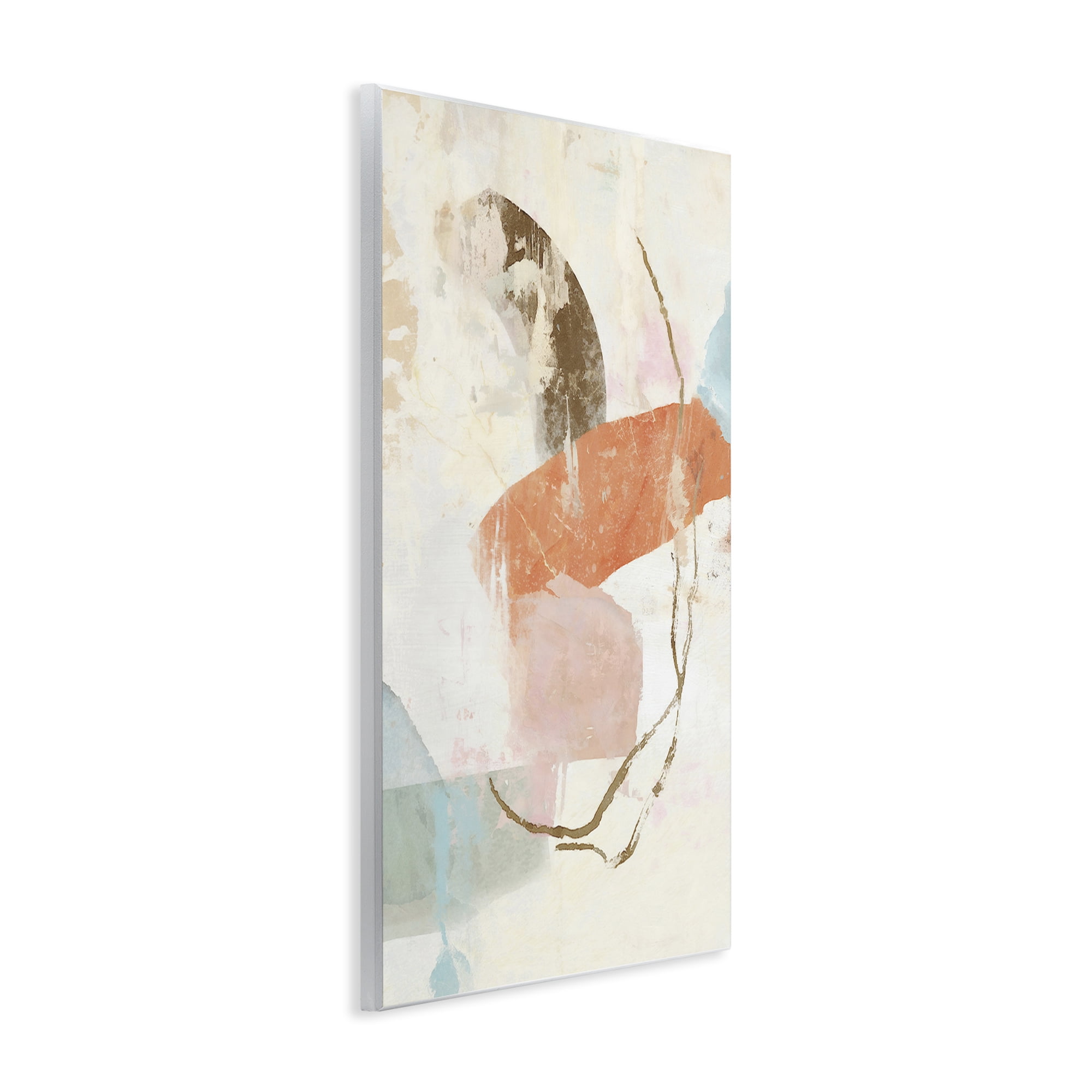 Stupell Industries Rustic Abstract with Orange Accent Abstract Painting Unframed Art Print Wall Art, 10 x 15