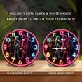 thumbnail image 2 of Neon Glow Decorative Wall Clock with Stylish Design 10-Inch Silent Wooden Wall Clock, Battery Operated (AA Batteries Not Included), Artistic Home Decor, 2 of 7