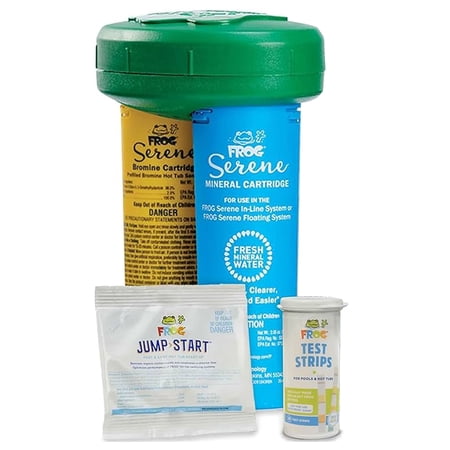 FROG Serene Floating System for Hot Tubs - Quick & Easy Prefilled Hot Tub Sanitizer - Tub Maintenance System with Sanitizing Minerals & Bromine
