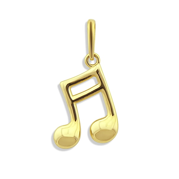 Vinali 14K Solid Yellow Gold Dainty Music Note Pendant for Women
