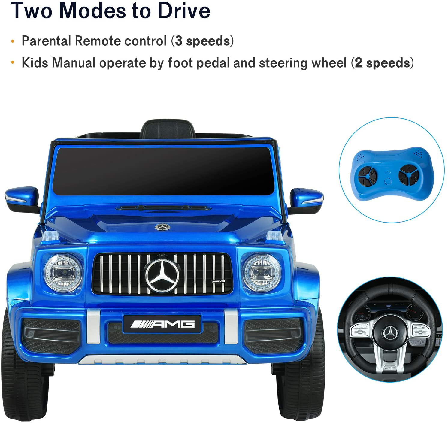LED Light,AUX red Uenjoy 12V Licensed Mercedes-Benz G63 Kids Ride On Car Electric Cars Motorized Vehicles for Girls,Boys with Remote Control Horn Music Spring Suspension Safety Lock 