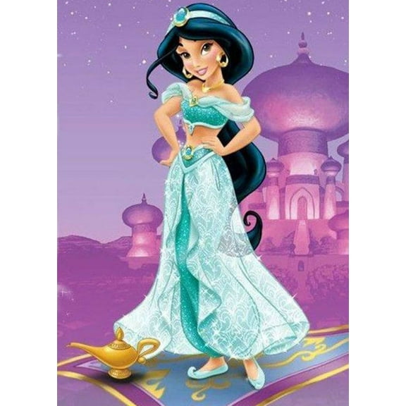Princess Jasmine Diamond Art Diamond Painting DIY 5D Diamond Painting Kits for Adults and Kids Full Drill Arts Craft by Number Kits for Beginner Home Decoration 12x16 inch
