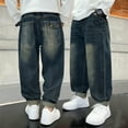 thumbnail image 2 of lnmuld Boys Jeans Classic Straight Leg Denim Trousers for Boys Soft Comfortable Loose Fit Kids Fashion Daily Wear Durable Long Pants for School Size：4-5 Years, 2 of 6