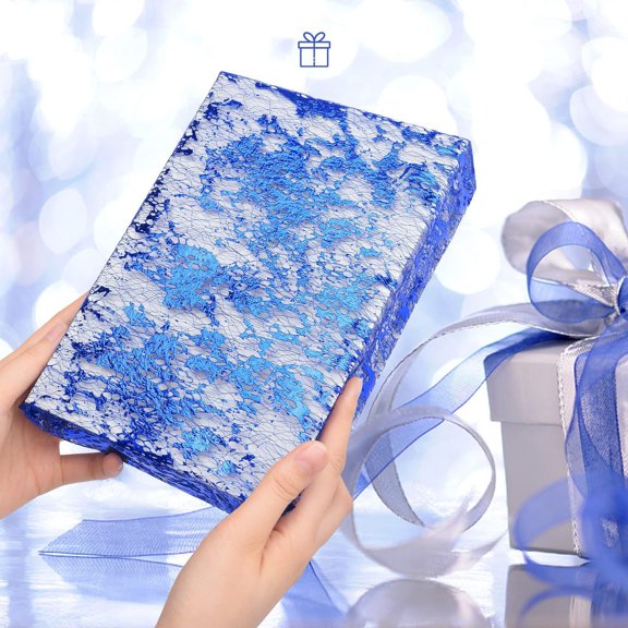 AuroraX Christmas Table Runner 108 Inches Long Blue Christmas Table Runner Xmas Art Deco Winter Merry Dining Sequin Glitter Table Runner Decoration for Home Party