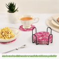 thumbnail image 2 of 6 Pcs Drink Coasters with Holder 3.94in Woven Coasters for Drinks Pink Tie-dye with Butterflies Coaster Set for Protection Table, 2 of 7