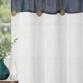 thumbnail image 6 of Kitchen Curtain Valance, Linen Blend Valance Curtains for Windows Rustic Country Color Block Curtain Valance for Bathroom Boho Button Rod Pocket Cafe Curtains, Grey, 54" W x 15" L, One Panel, 6 of 9