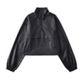 thumbnail image 2 of Parkas de manga larga para mujer, abrigo cálido con bolsillo, chaqueta larga con cuello vuelto, abrigo de invierno de plumón para mujer, 2 of 3
