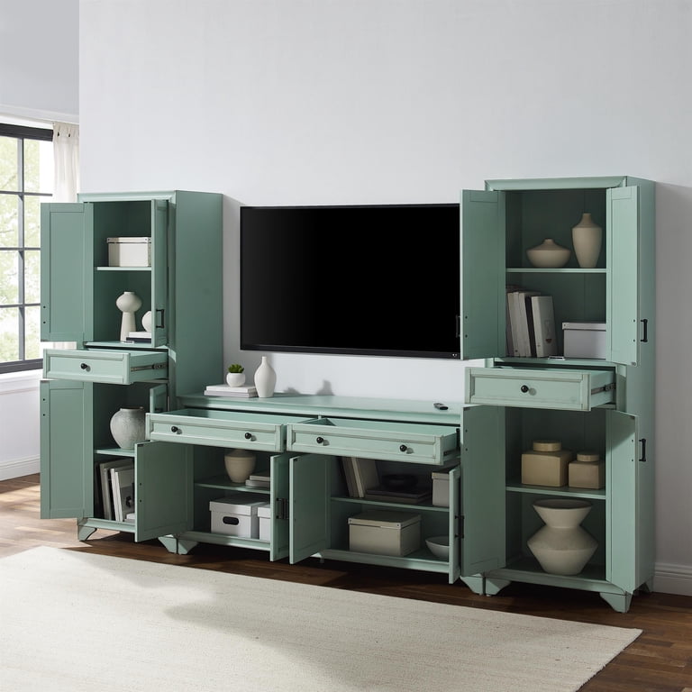 Crosley Furniture Tara 3Pc Sideboard And Pantry Set in Distressed