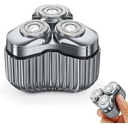 Portable Electric Razor for Travel, Rechargeable USB-C Alloy Mini Shavers for Men IPX7 Waterproof with 3 Dual-Track Heads, 90-Day Battery, Gift for Sensitive Skin