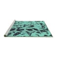 thumbnail image 2 of Ahgly Company Machine Washable Indoor Square Abstract Turquoise Blue Modern Area Rugs, 8' Square, 2 of 4