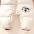 thumbnail image 4 of JFOPQVSM Baby Winter Snowsuit Bear Ear Hooded Padded Romper Fleece Lined Color Block Zipper Jumpsuit Infant Cold Weather Outfit, 4 of 4