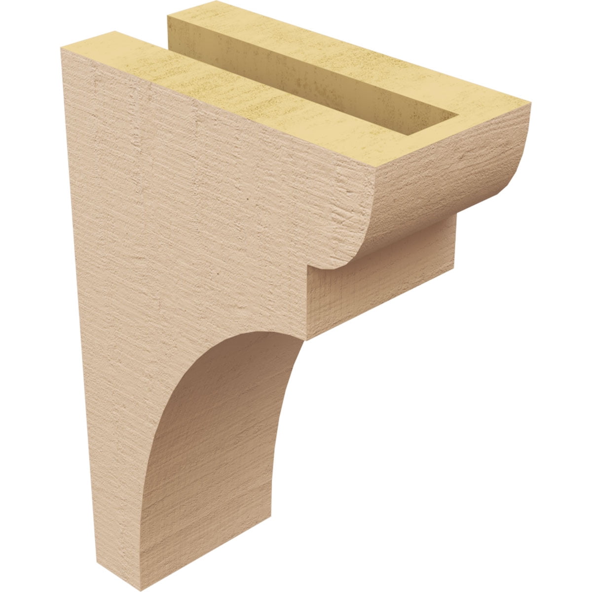 3"W x 6"D x 9"H Classic Yorktown Rough Cedar Woodgrain TimberThane Corbel, Primed Tan