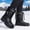 Black-08, variant on LONKITO Men's Snow Boots Insulated Mid-Calf Round Toe Warm Winter Pull-On Fleece Lined Boots