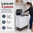 thumbnail image 4 of Lavadora Semiautomatica Doble Tina 11 Kg 540 W Centrifugadora 3 Kg Temporizadores Control Manual, 4 of 9