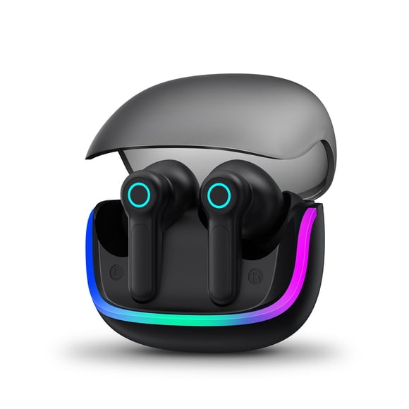 VEATOOL Wireless Bluetooth Headset,Mic Dual con Cancelación de Ruido ENC,80H de Uso,luces RGB