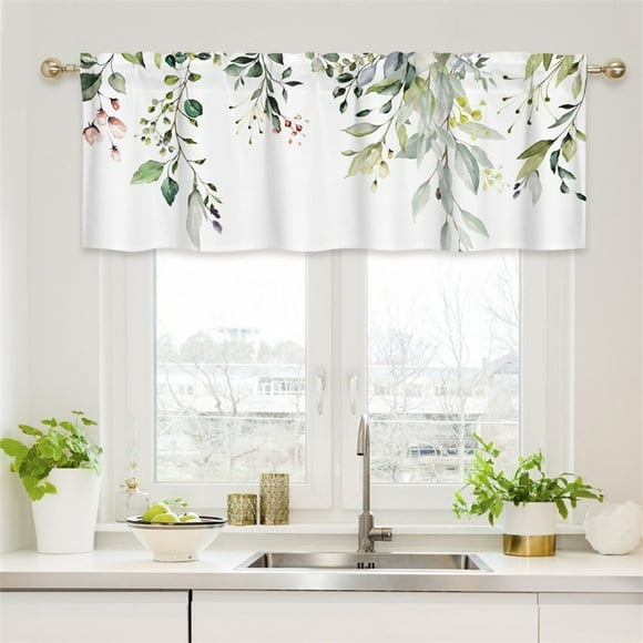 Persianas florales para ventanas y velas aislantes térmicas para baños cocinas cafeterías, flores cortas y coloridas hojas diseño de plantas, vallón bolsillo de varilla