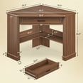 thumbnail image 2 of 31.5" Triangle Corner Office Desk with Drawer and Open Storage Shelves, Farmhouse Computer Desk for Home Office, 2 of 6
