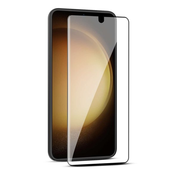 Bemz (2-Pack) Full Coverage Tempered Glass Screen Protector Shield (Finger Print Sensor Compatible) for Samsung Galaxy S23 - Black Edge Clear