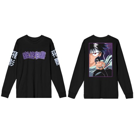 Yu Yu Hakusho Hiei Poster Art Men's Black Long Sleeve Shirt-X-Large