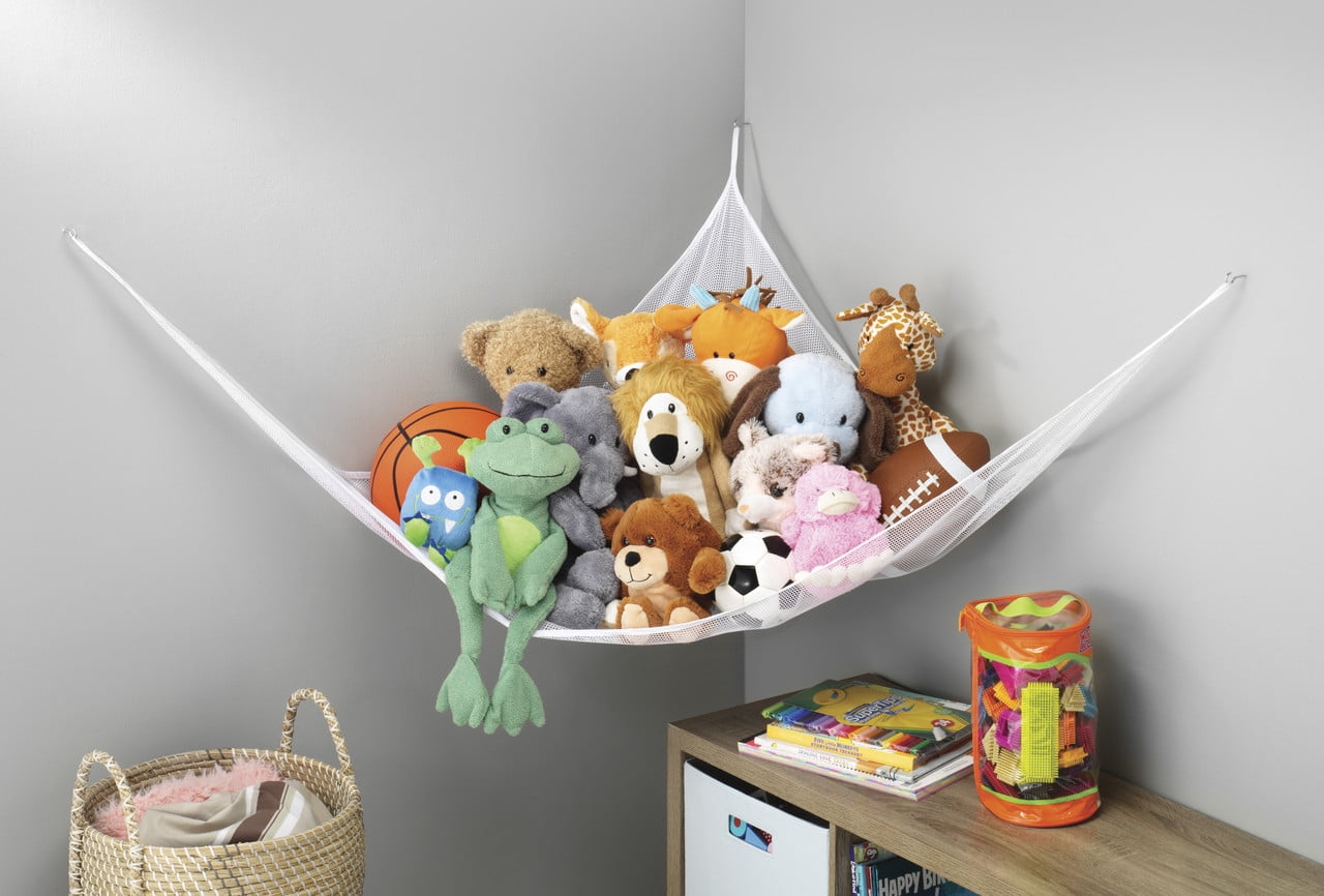 Whitmor Large White Hanging Toy Net (6 Pack) for Children's Room