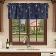 thumbnail image 6 of 2 Pack Valances for Window, Navy Blue Short Curtains for Kitchen Bedroom Living Room, Spring Flora Rod Pocket Small Window Treatment Valance Drapes 42 x 12 Inch, 6 of 8