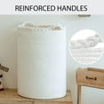 thumbnail image 3 of 58L Woven Laundry Basket, Cotton Tall Laundry Hamper Blankets, Clothes Pillows for Toys Shoes, Large Laundry Bin, White, 3 of 6