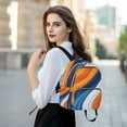 thumbnail image 6 of FORMRS Mini Backpack Purse for Women Travel Daypack Casual Shoulder Bag, Orange Abstract Wavy, 6 of 7