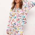 thumbnail image 5 of RKSTN Ensembles de Pyjama pour Femmes Imprimés Mode Détente Col Cardigan Satin Robe de Maison Ensemble de Pyjama Doux Confortable Pyjamas, 5 of 5