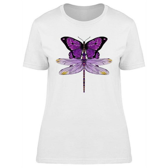 Butterfly And Dragonfly Design T-Shirt Women -Image by Shutterstock, Female x-Large