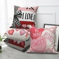 thumbnail image 4 of Valentine's Day Throw Pillow Covers 20x20 Set of 4,Pink and Red Candy Love Decorative Pillow Cases for Bedroom Sofa Couch, 4 of 6
