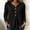 Black, variant on Women's Casual V Neck Button Down Long Sleeve Blouse Loose Fit Cotton Linen Tunic Top with Curved Hem for Fall Spring Daily Wear