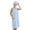 Light Blue, variant on Womens Bathrobe Summer Solid Color Waffle Textured Sleeveless Button Front Home Comfy Regular Wear Robe with Side Pockets