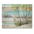 thumbnail image 3 of Designart 'Birches In Snowy Land' Lake House Print on Natural Pine Wood, 3 of 5