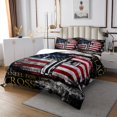 thumbnail image 2 of American Flag Bedspread Set for Teen Camo Black White USA Flag Quilt Set 3 Pieces, The Cross Theme Coverlet Set for Devout Protestant Religious Patriotic Style Bed Set King Size, 2 of 2
