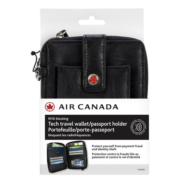 Air Canada RFID Blocking Tech Travel Wallet/Passport Holder