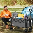 thumbnail image 4 of Yacona Foldable Wagon Cart with Wheels, Collapsible Garden Wagons and Carts, Outdoor Utility Folding Cart for Grocery Beach Camping Shopping, Gray, 4 of 10
