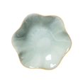 thumbnail image 2 of yuksok Ceramic Trinket Tray Flower Shape Spoon Holder Decorative Plate Key Bowl Dish for Trinket Daughter Kitchen Birthday Gift White Green, 2 of 9