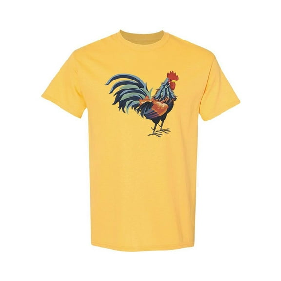 SPIdeals Mens Graphic Tee - Rooster - Regular Fit 100% Cotton